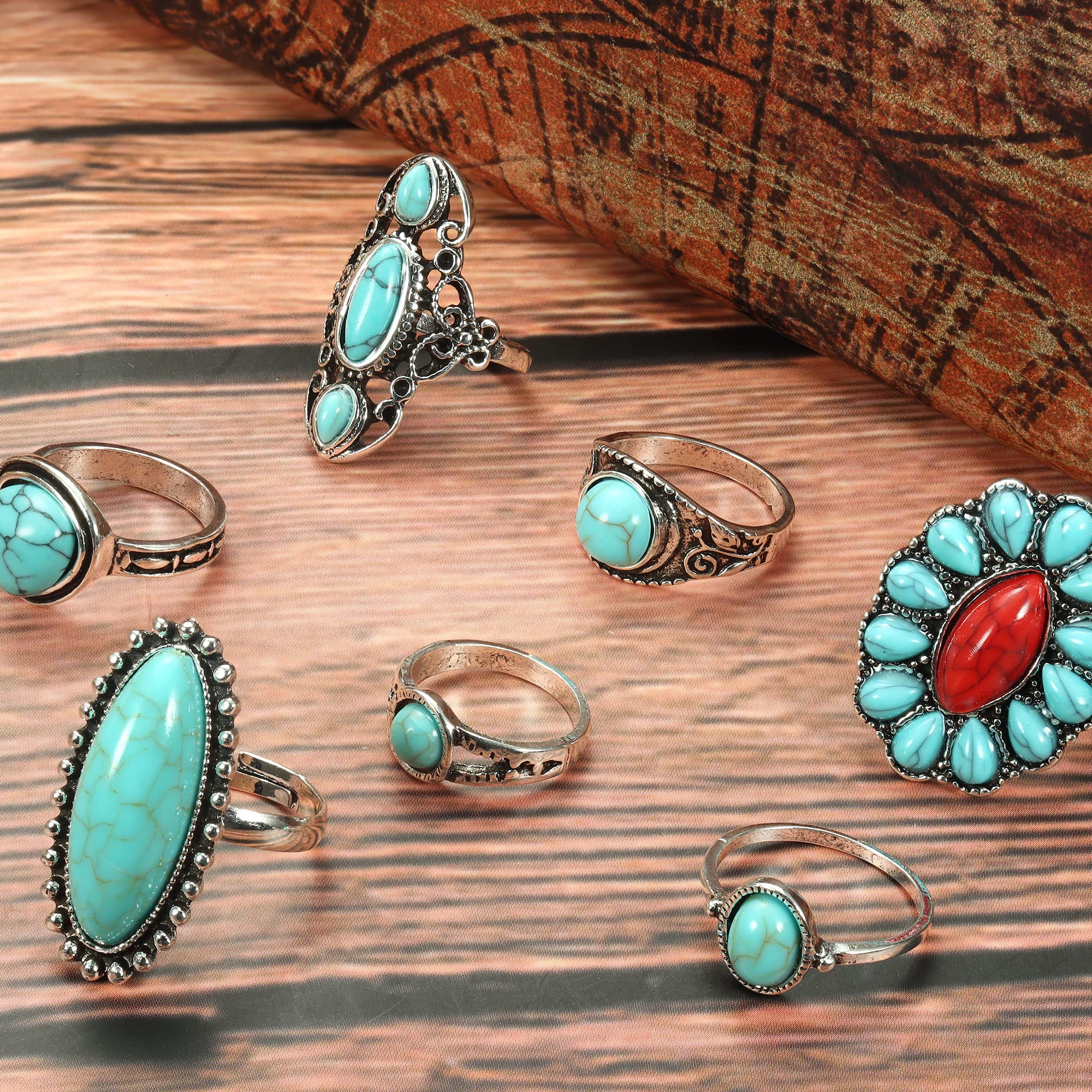 Floridecowestern Bohemian Jewelry Set For Women Turquoise Faux
