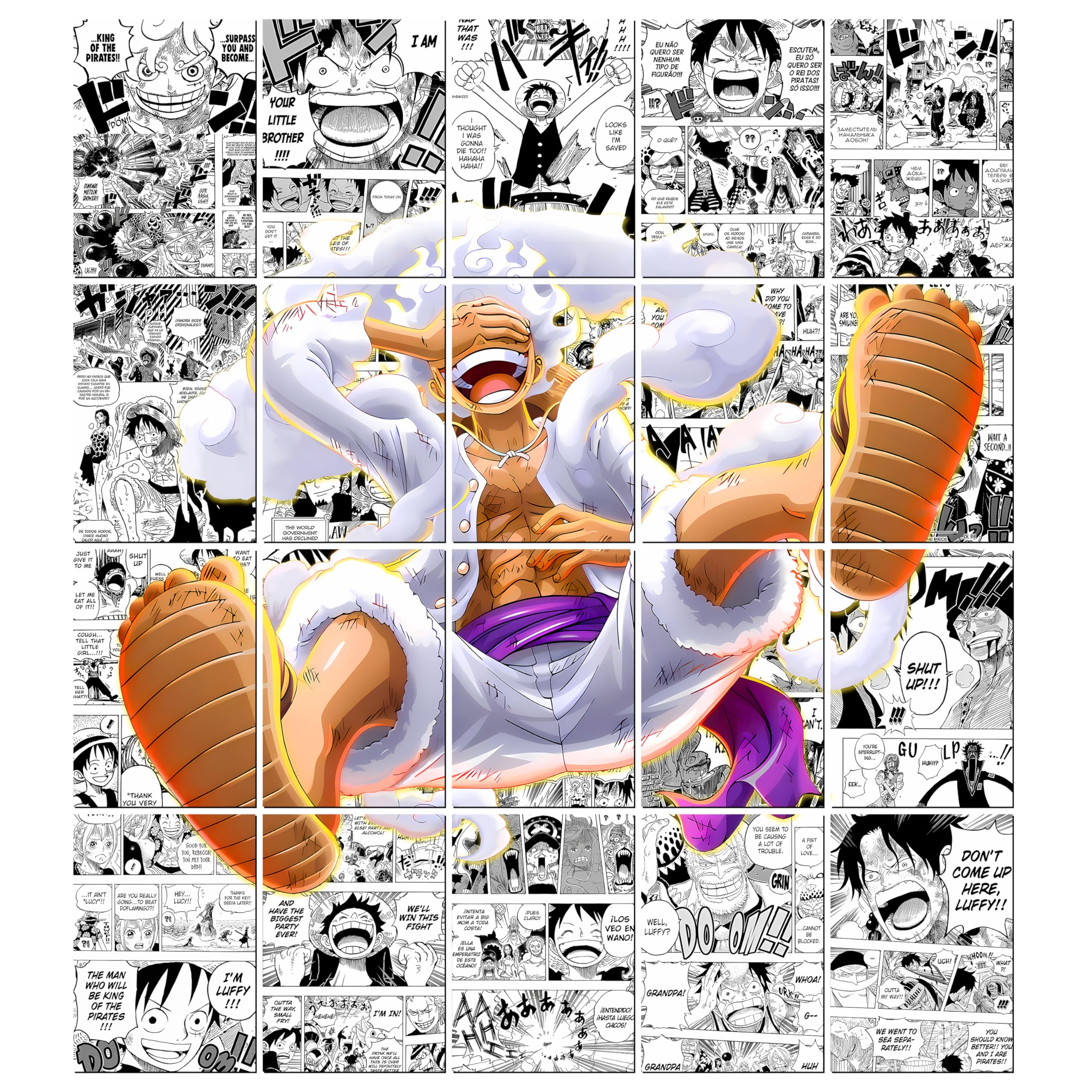 MODERN GALLERY MART Pack of 20 One Piece Monkey D.Luffy Manga Poster | A4 Size Anime Wall Art (8.3 x 11.7 inch) | Manga Posters with Glue Dots | Anime Poster for Bedroom, Living Room, Office-image-41