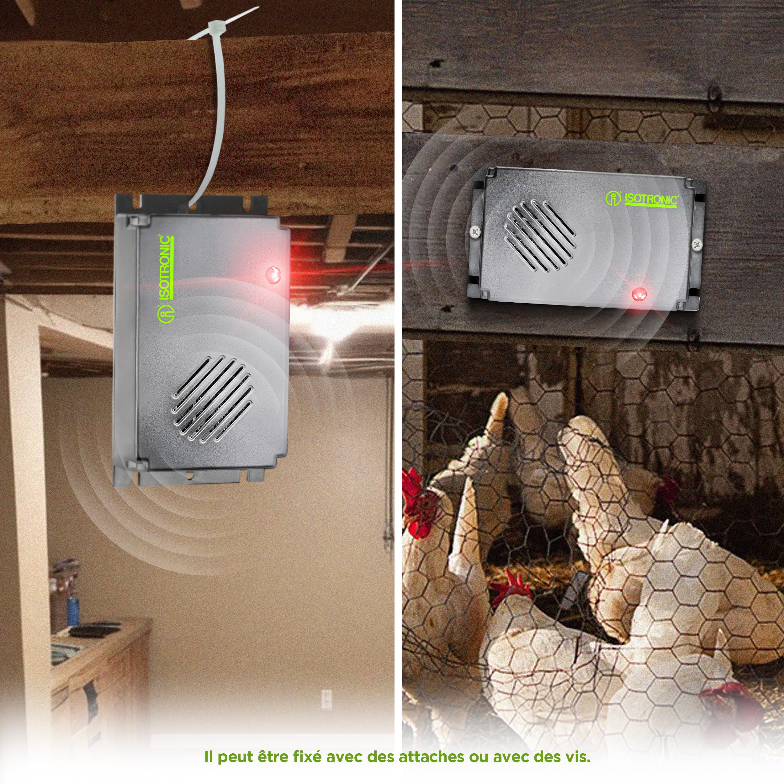 ISOTRONIC Répulsif ultrasons souris et rats – Anti-nuisibles pour grenier, cave, garage et jardin – Protection efficace sans poison ni piège – Portée de 40 m² – Lot de 3 unités – Intérieur & extérieur