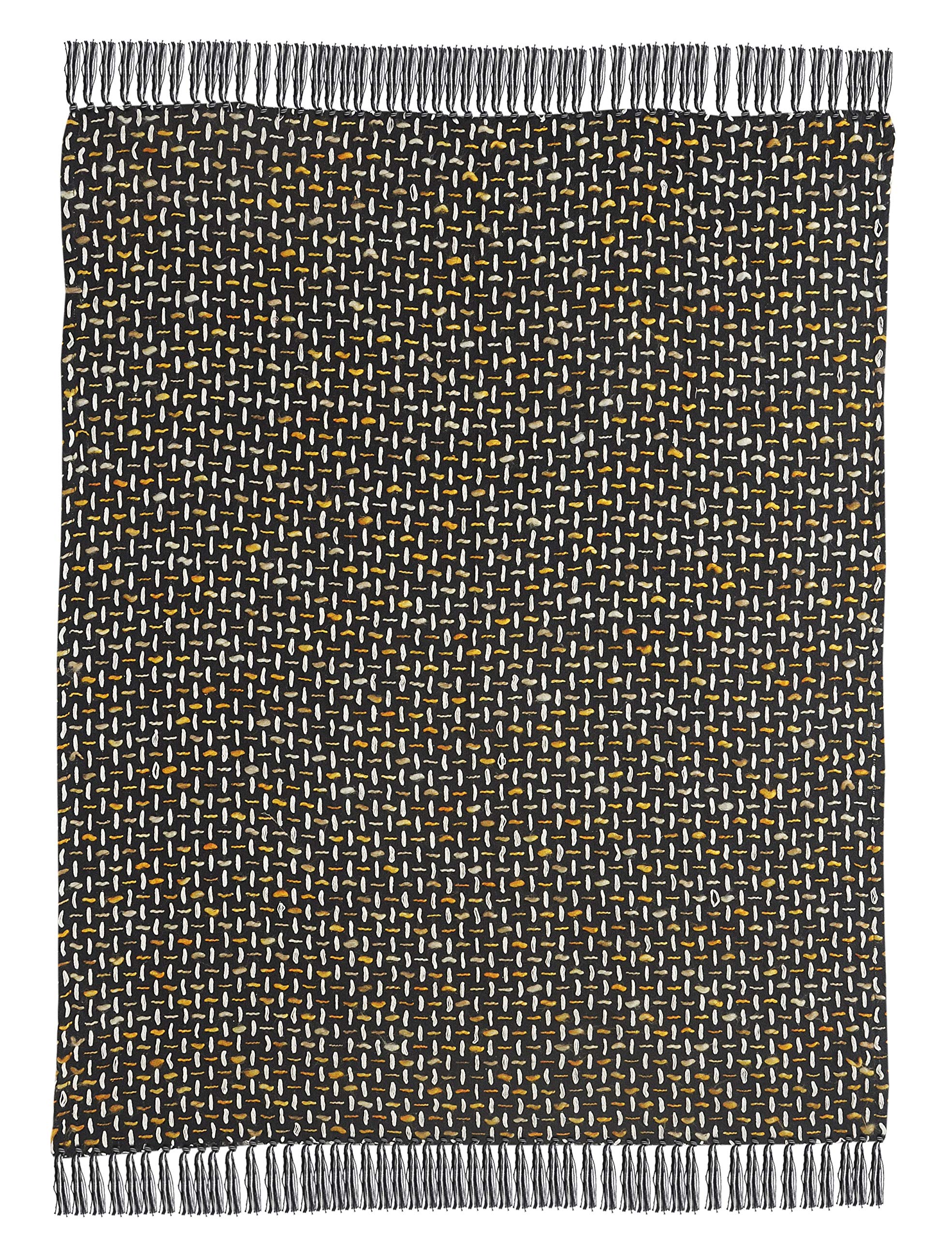 LR Home Unisex Modern Throw Blanket, Black/Gold, 50 X 60 US