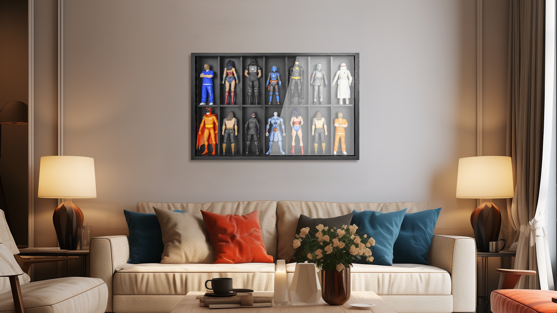 Amazon.com: SIXPOINTS Black Wooden Action Figure Display Case
