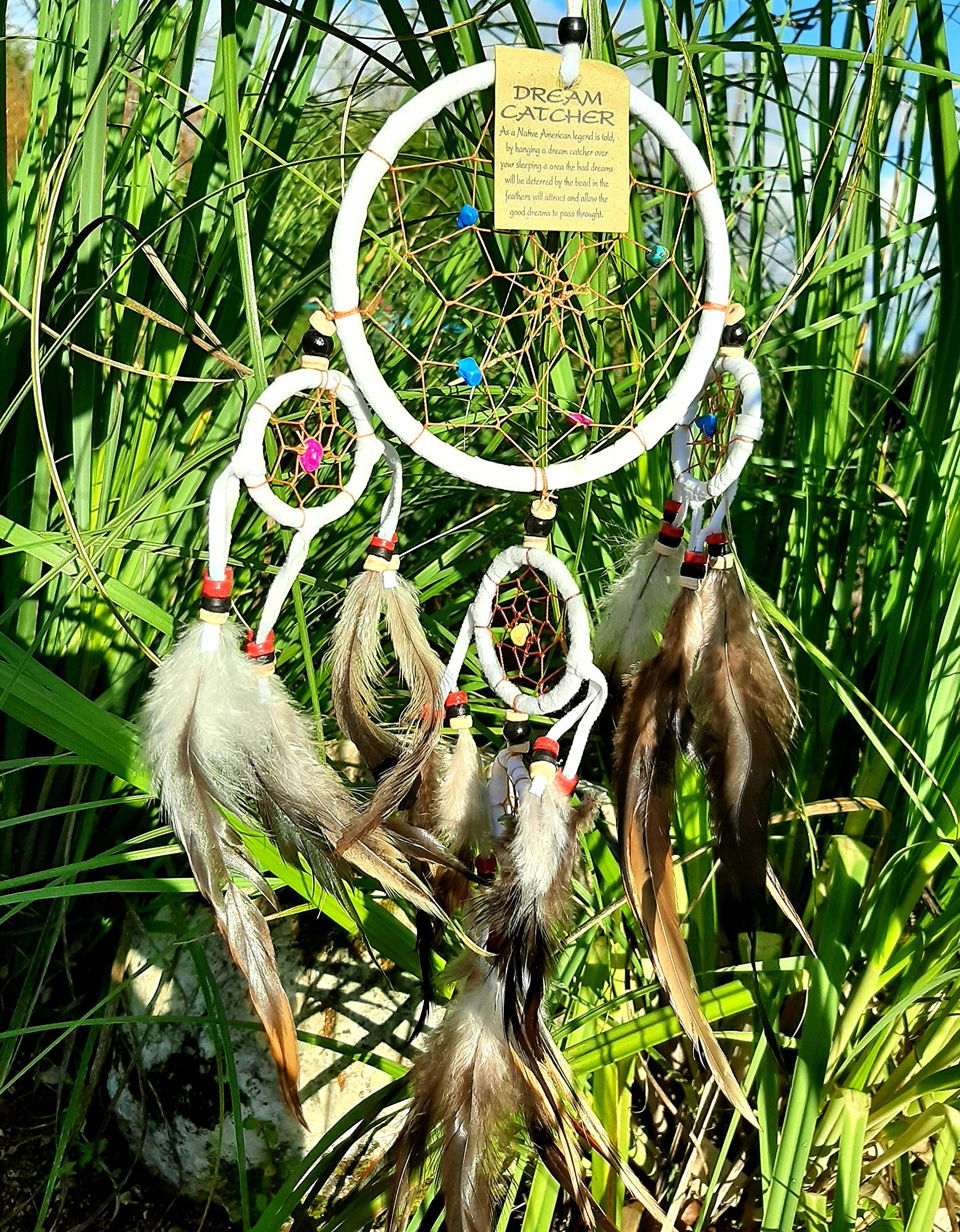 ATTRAPE-REVES Capteur De Reve Dreamcatcher Dream Catcher Attrape Blanc Plume Suspendus Décor - Maison