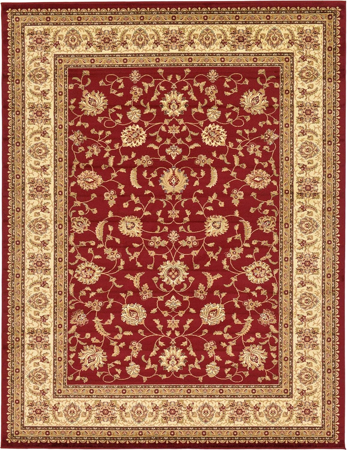 Classic Red Rectangular Indoor Easy-Care Rug 10' x 13'