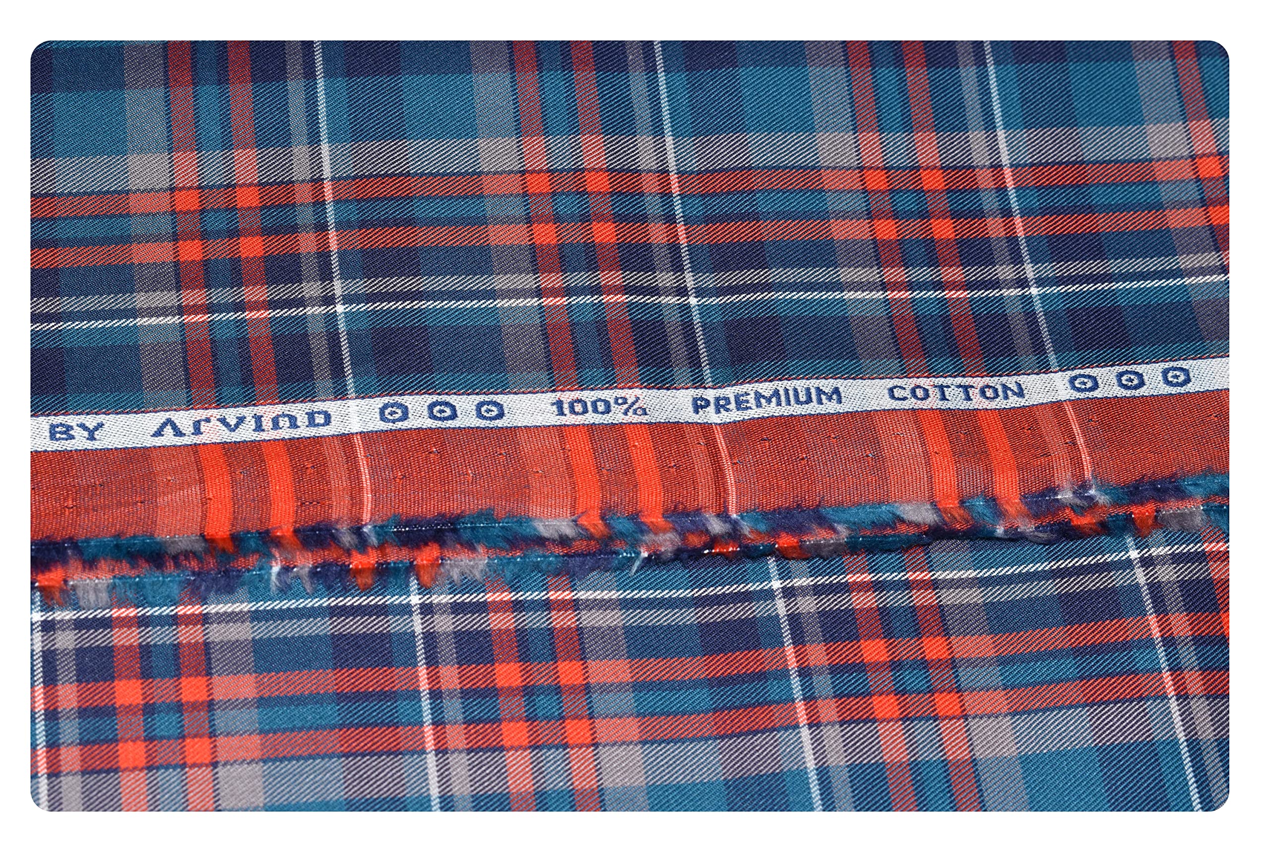 AD by ArvindARVIND Men's Pure Cotton Jacquard Checkered Unstitched Shirt Fabric (1.60 Mtr, Free Size)