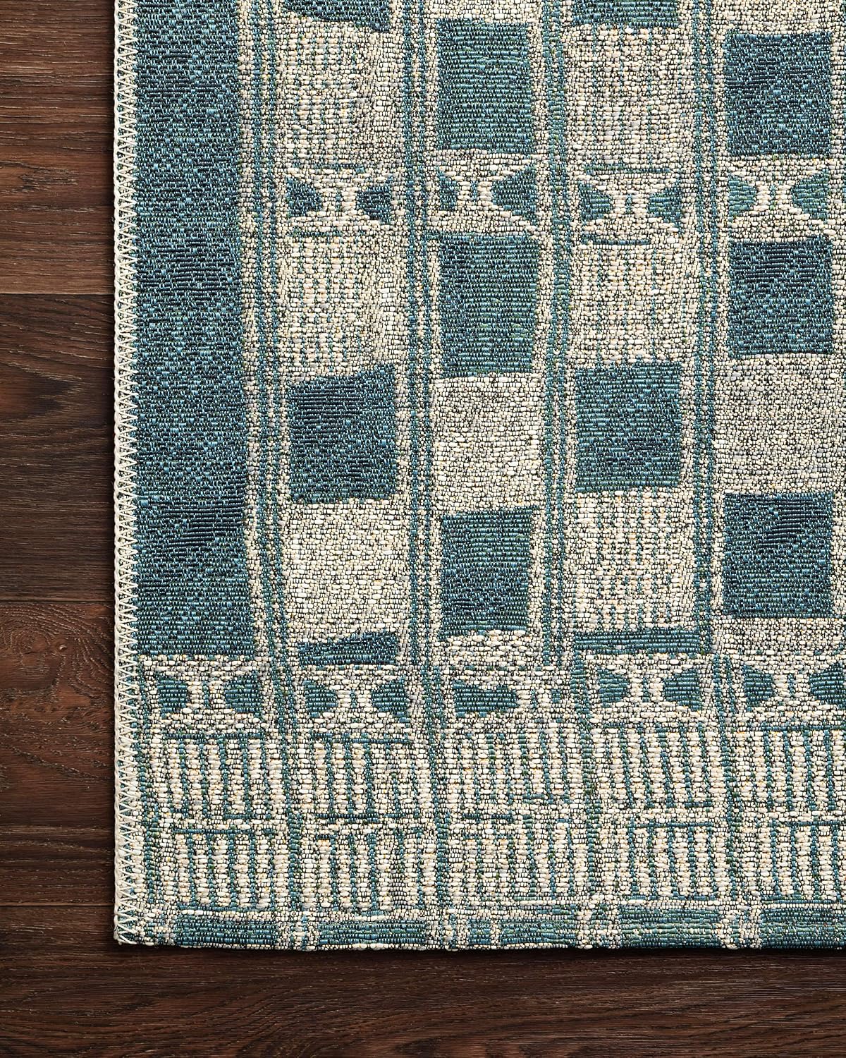 Loloi Mika Collection MIK-08 Blue/Ivory, Indoor/Outdoor Area Rug, 10'-6" x 13'-9"