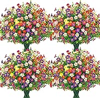 DerRose 24 Bundles Artificial Daisy Flowers Bulk - UV Resistant Fake Flowers for Outdoor Garden Porch Farmhouse Spring Decor