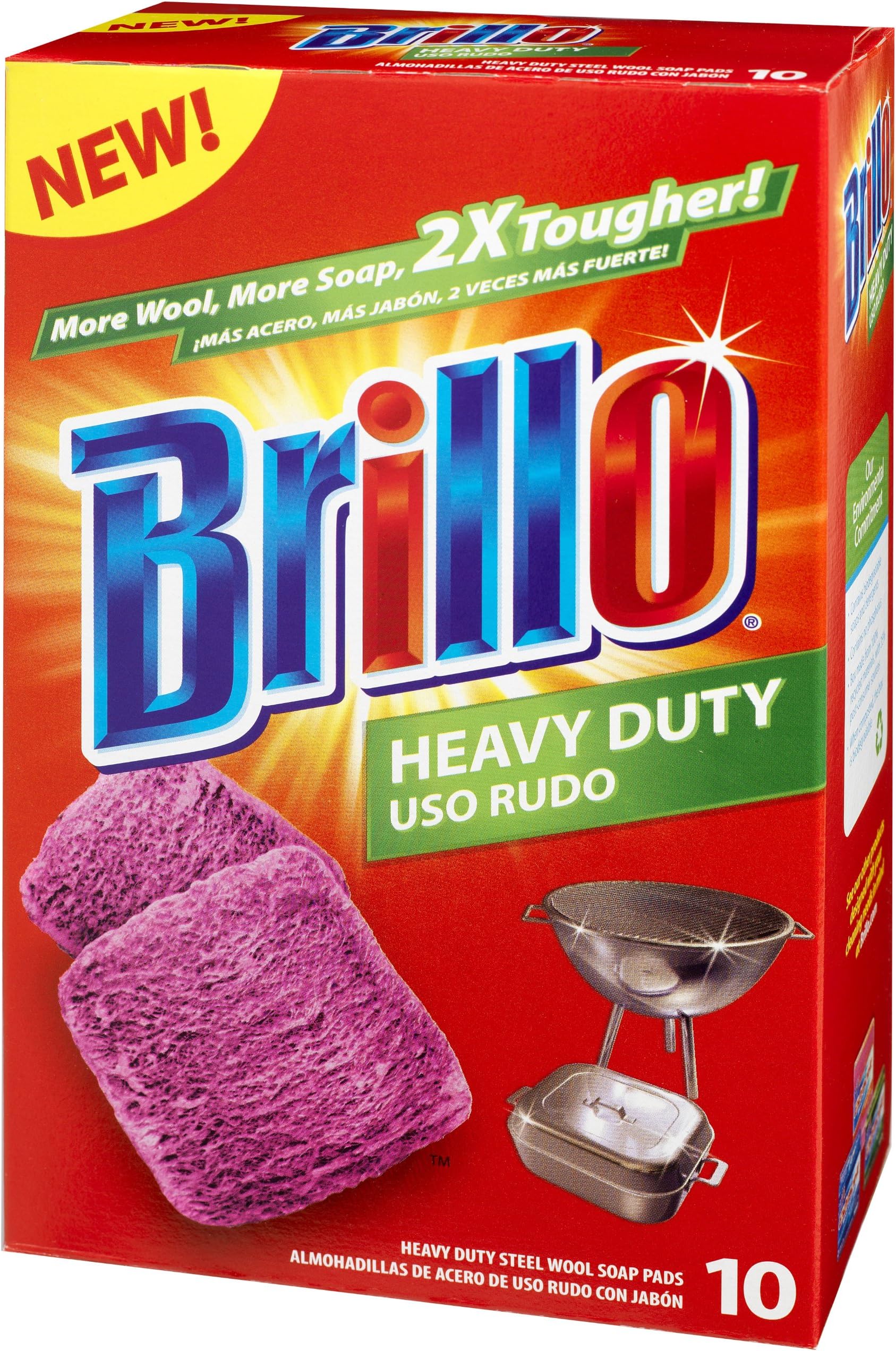 Heavy Duty Steel Wool Soap Pads, Original Red Scent, 10-Count