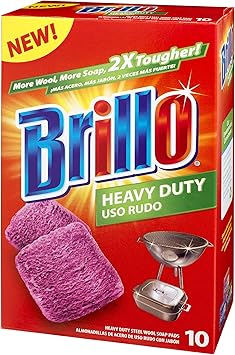 صابون Brillo Heavy Duty Steel Wool Pads ، رائحة حمراء أصلية ، 10-Count