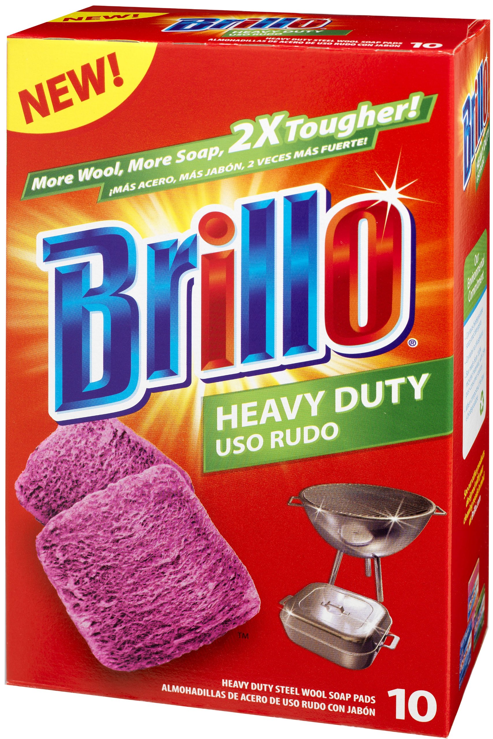 Heavy Duty Steel Wool Soap Pads, Original Red Scent, 10-Count