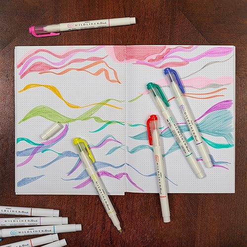 Miniatura 10 de Zebra Pen Mildliner - Juego de rotuladores de doble punta ancha y fina, paquete de 5, surtido cálido