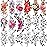 TASROI 18 Sheets Sexy Flower Rose Temporary Tattoos For Women Girls Adults, Women Body Art Fake Arm Tattoo Stickers, Waterproof Moon Butterfly Black Floral Tattoo Temporary Orchid Dahlia Neck Tatoos