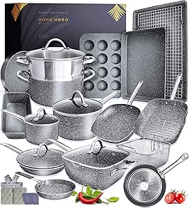 Granite Nonstick 23-Piece Cookware Set, Induction Safe