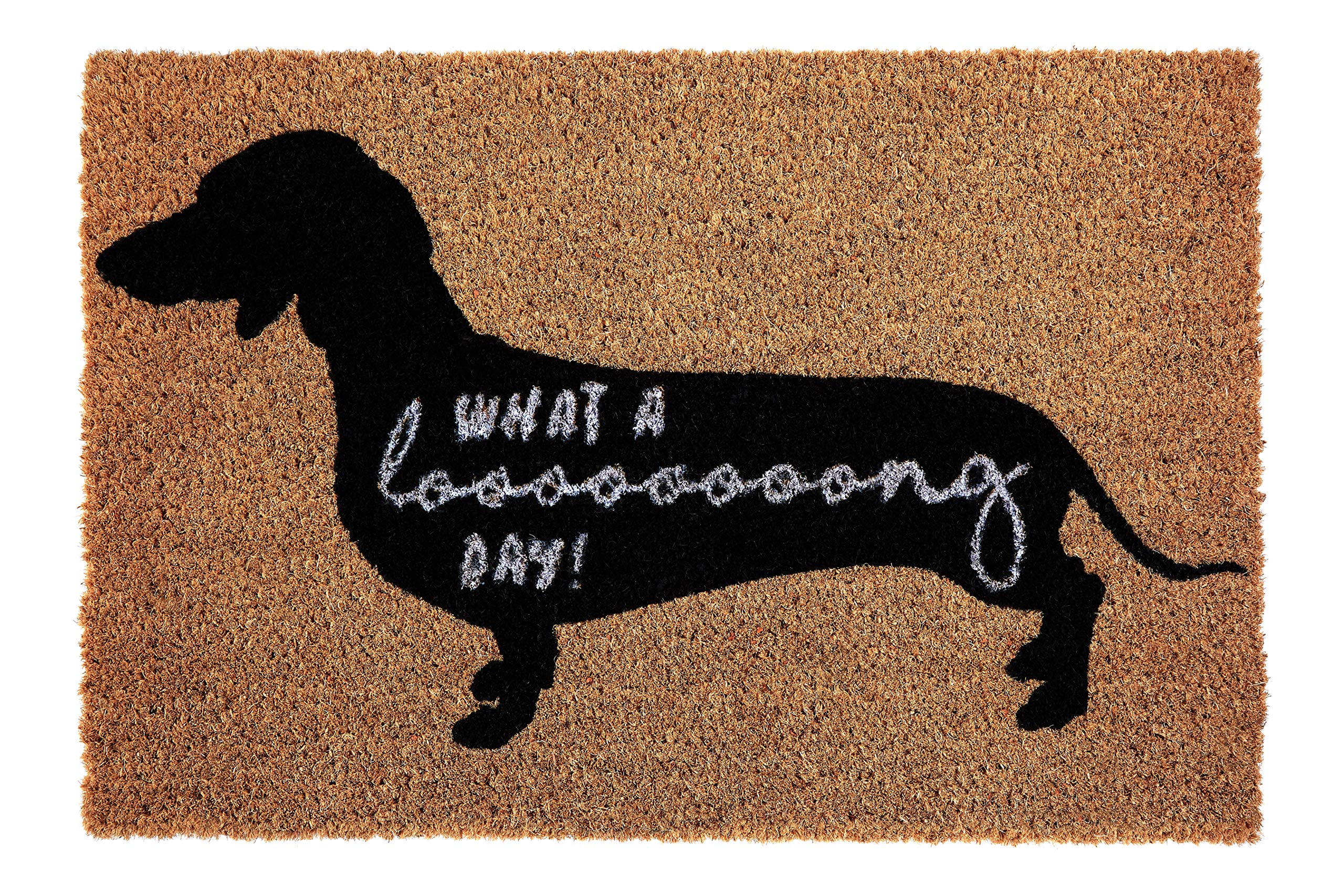 Premier Housewares Door mat, Indoor, Non Slip - Sausage Dog Natural 60x40x2