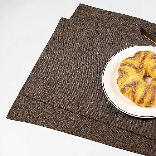 Miniatura 10 de Juego de 4 manteles individuales lavables para mesa de comedor, resistentes al calor, lavables, para cocina, comedor, 13 x 19 pulgadas, lino y verde