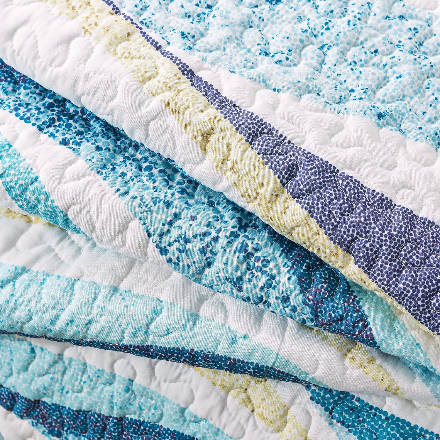 HoneiLife Beach Quilt King Size - 3 Pieces Coastal Quilt Sets Nautical Bedspreads Ocean Coverlets Lightweight Bed Cover, King Quilt Bedding Set All Season Quilts - Image 8