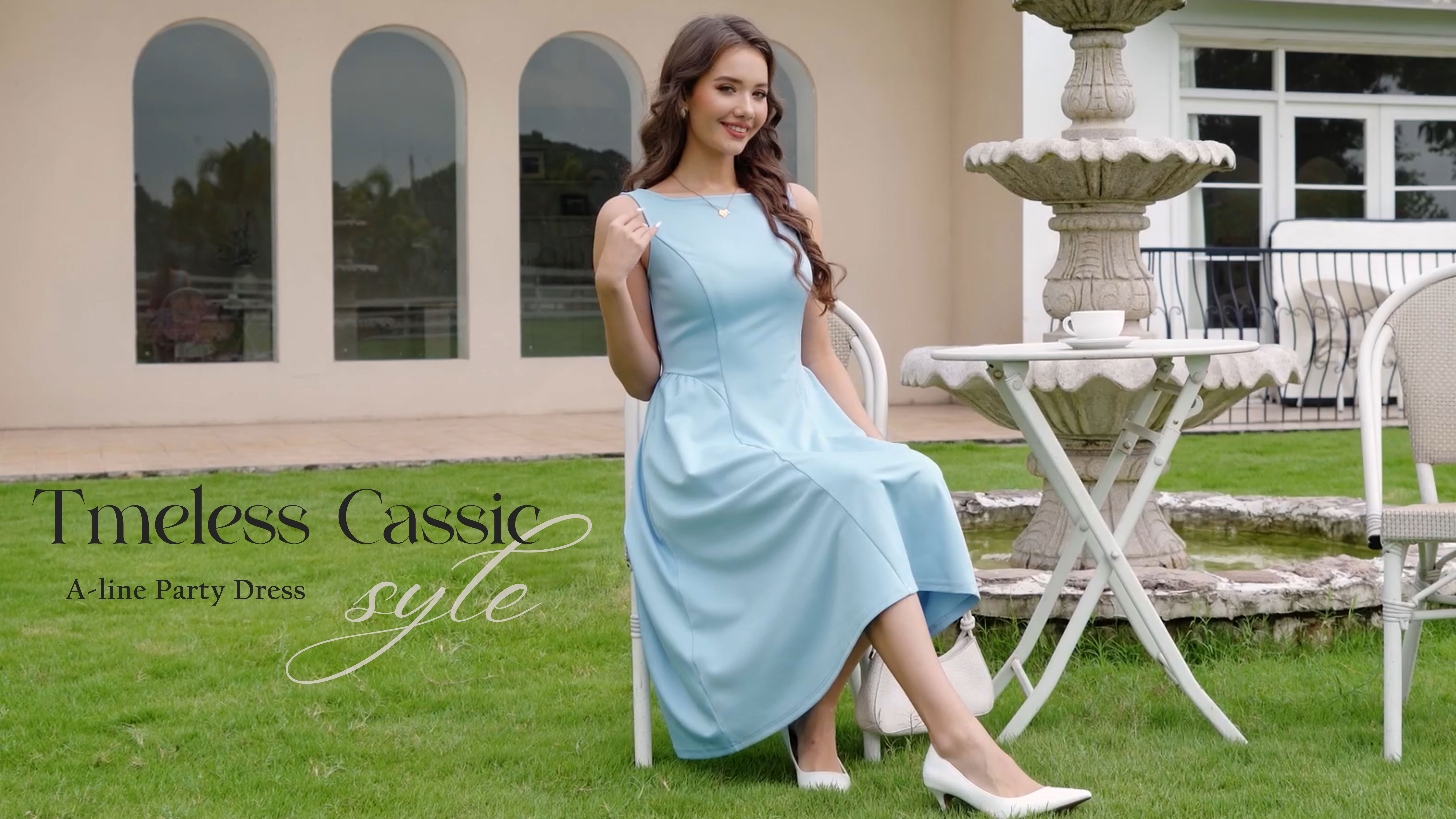 Amazon.com: Bridesmay Women's Sleeveless Crew Neck Midi Dress 2026 Spring  Summer Elegant Formal Wedding Guest Cocktail Dresses Navy S : Clothing,  Shoes & Jewelry