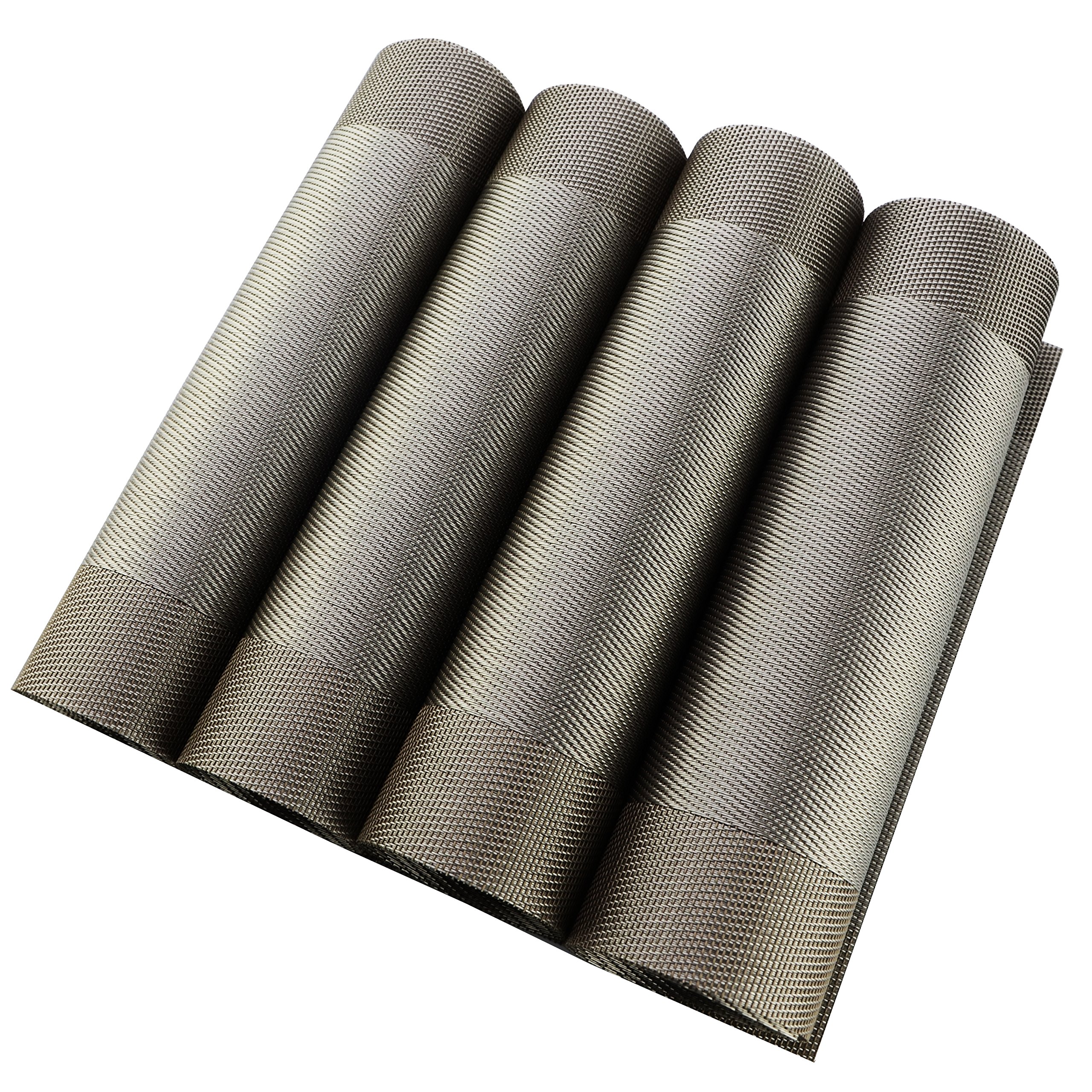 Set De 4 Sets De Table PVC Antidérapants - Résistants Aux Taches | Kokako Gris/Bleu