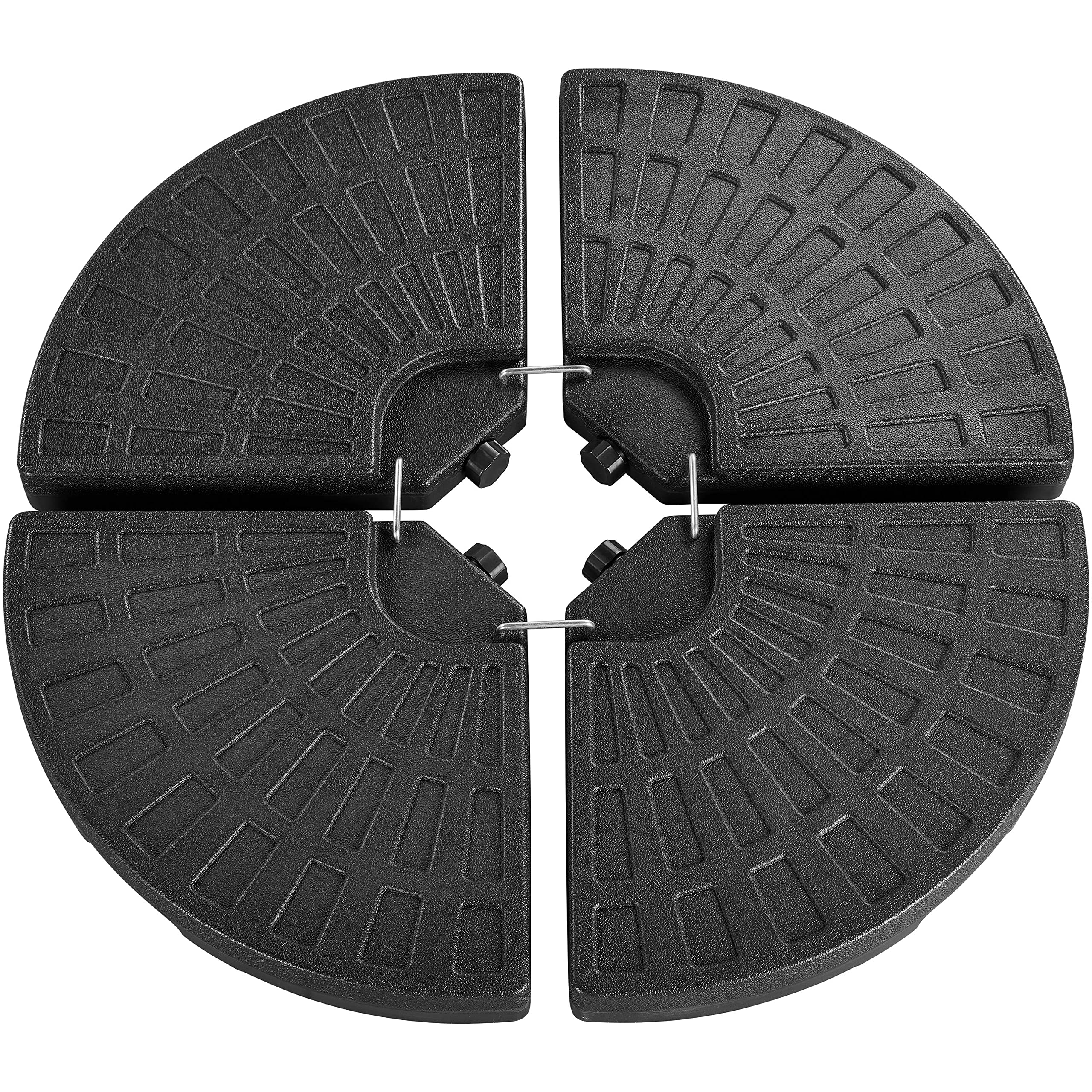 Abician 4 Pièces Pieds de Parasol Remplissable en Plastique HDPE Socle Rond pour Parasol de 1m de Diamètre Lestage Remplissable pour l’extérieur Terrasse Piscine Jardin Restaurant Noir