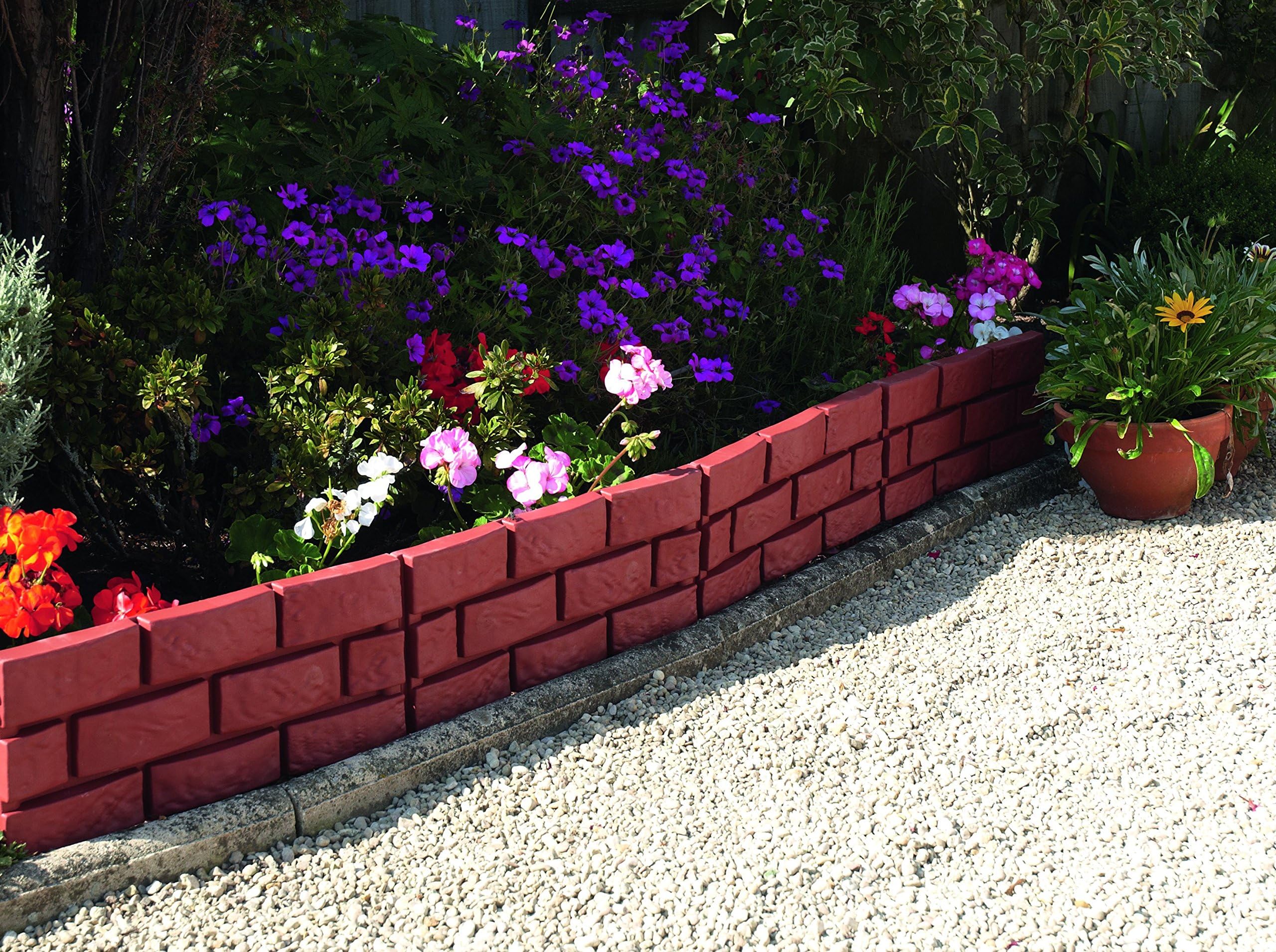 Border Edging Terracotta Brick Effect For Lawn Path Flowerbed Raised Beds Vegetable Patch