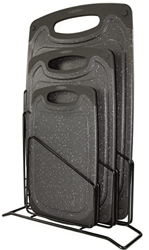 KPYTO Schneidebrett Set mit Ständer Schneidebrettchen Kunststoff Schwarz...