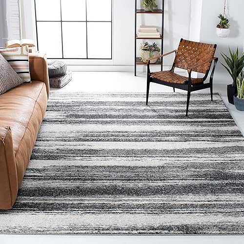 Miniatura 11 de SAFAVIEH Retro Collection RET2693 - Alfombra moderna abstracta que no desprende pelusa, para sala de estar, dormitorio, 4 pies Azul claro/ azul,gris