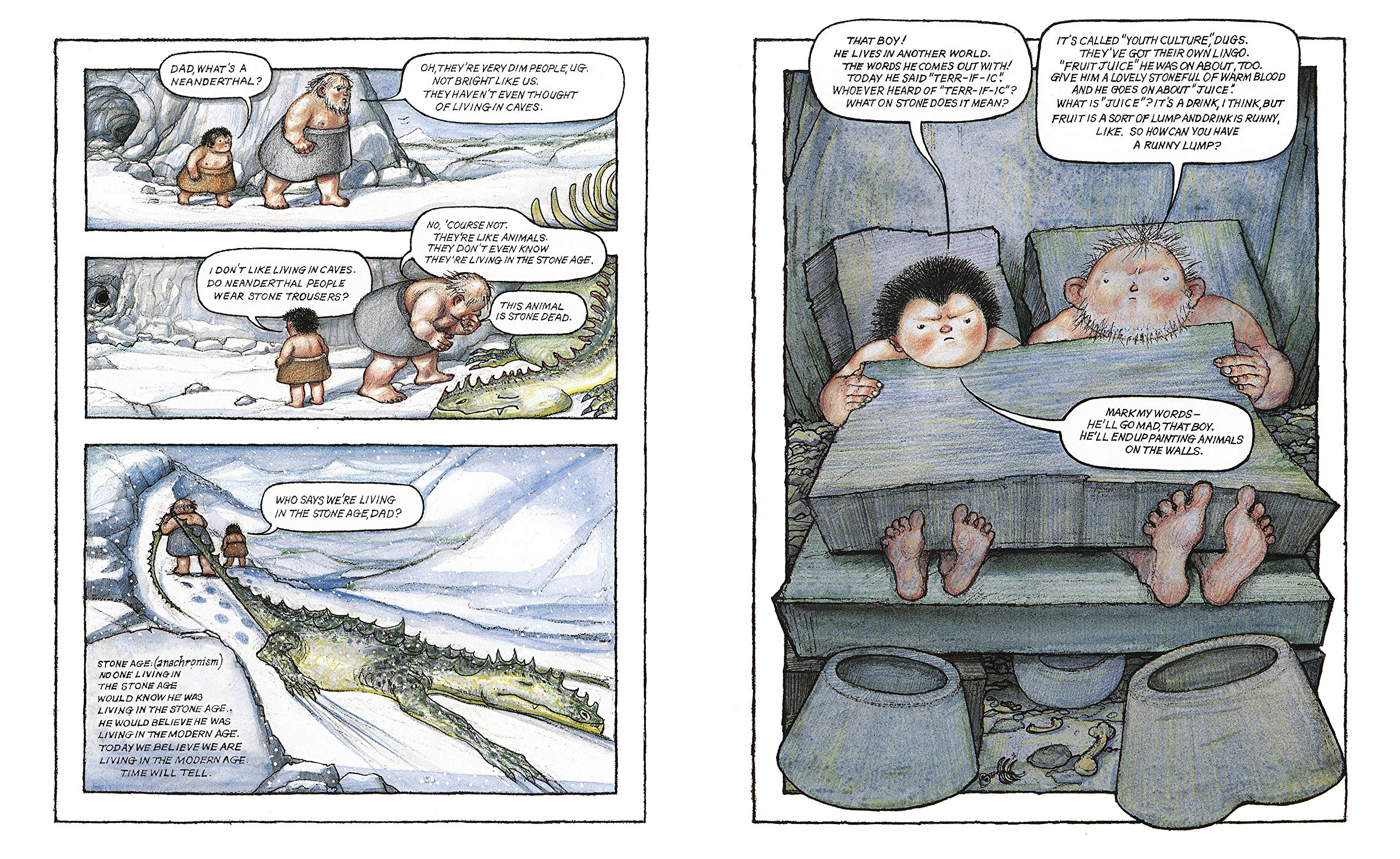 UG Boy Genius Of The Stone Age: A funny, comic strip stone-age story