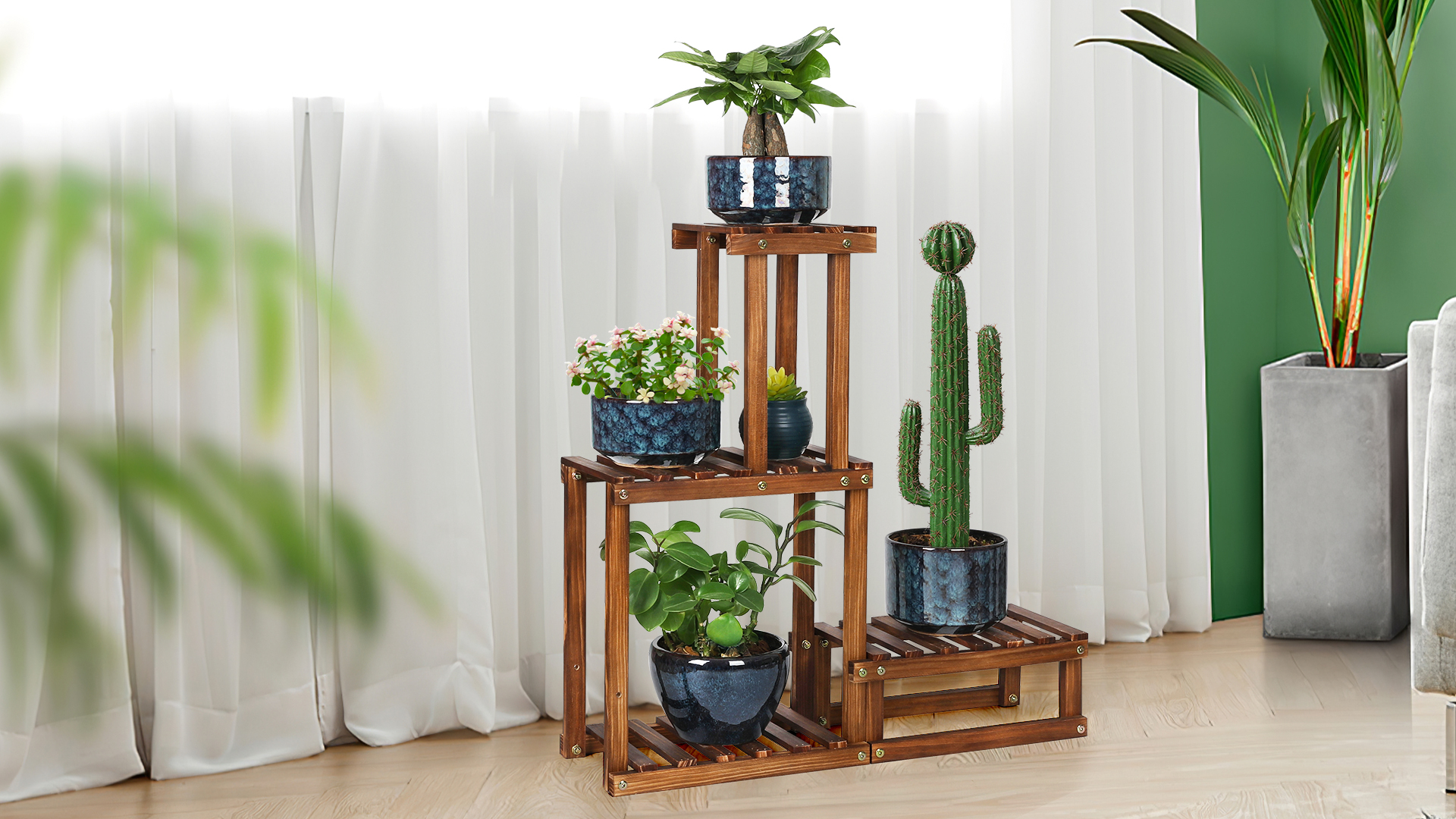 toowood 植物スタンド Amazon.com : COOGOU Wood Plant Stand Indoor Outdoor 4 Tiers Plant