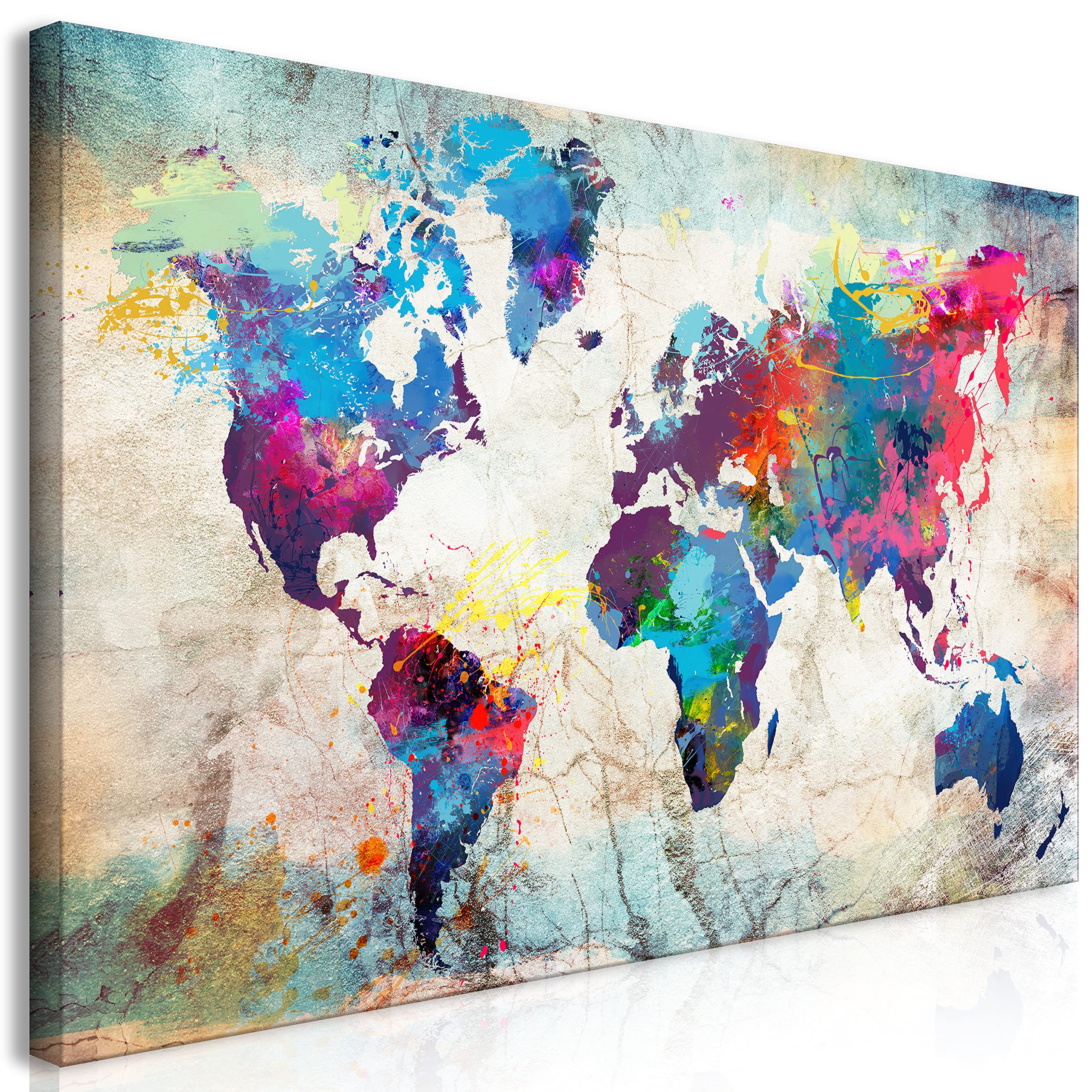 murando Quadro Mega XXXL Mappamondo Quadri Grandi Dimensioni 200x100 Straordinario Stampa su Tela per un Facile Montaggio Fai Da Te Grande Immagini Moderni DIY Decorazione da parete
