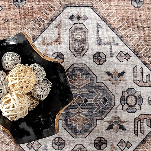 Miniatura 8 de nuLOOM Alfombra tradicional Evelina repelente de manchas lavable a máquina, 2 pies 6 pulgadas x 8 pies, óxido