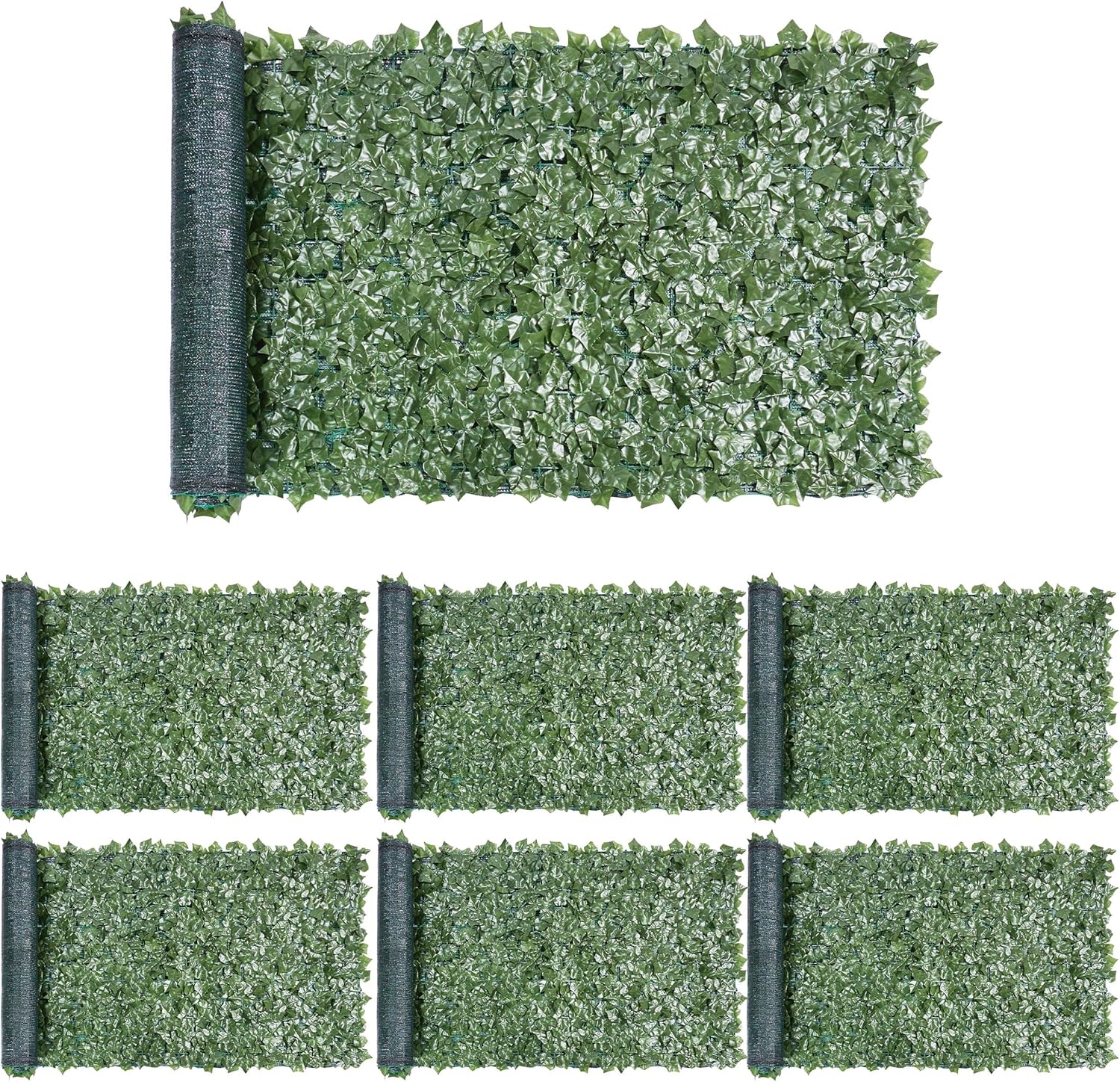 Yaheetech Ivy Privacy Fence, 118" x 39" Artificial Hedges Privacy Protective Fence & Faux Ivy Leaf Decorative Screen w/Mesh Backing for Outdoor Indoor Garden Balcony Decor, 7PCS