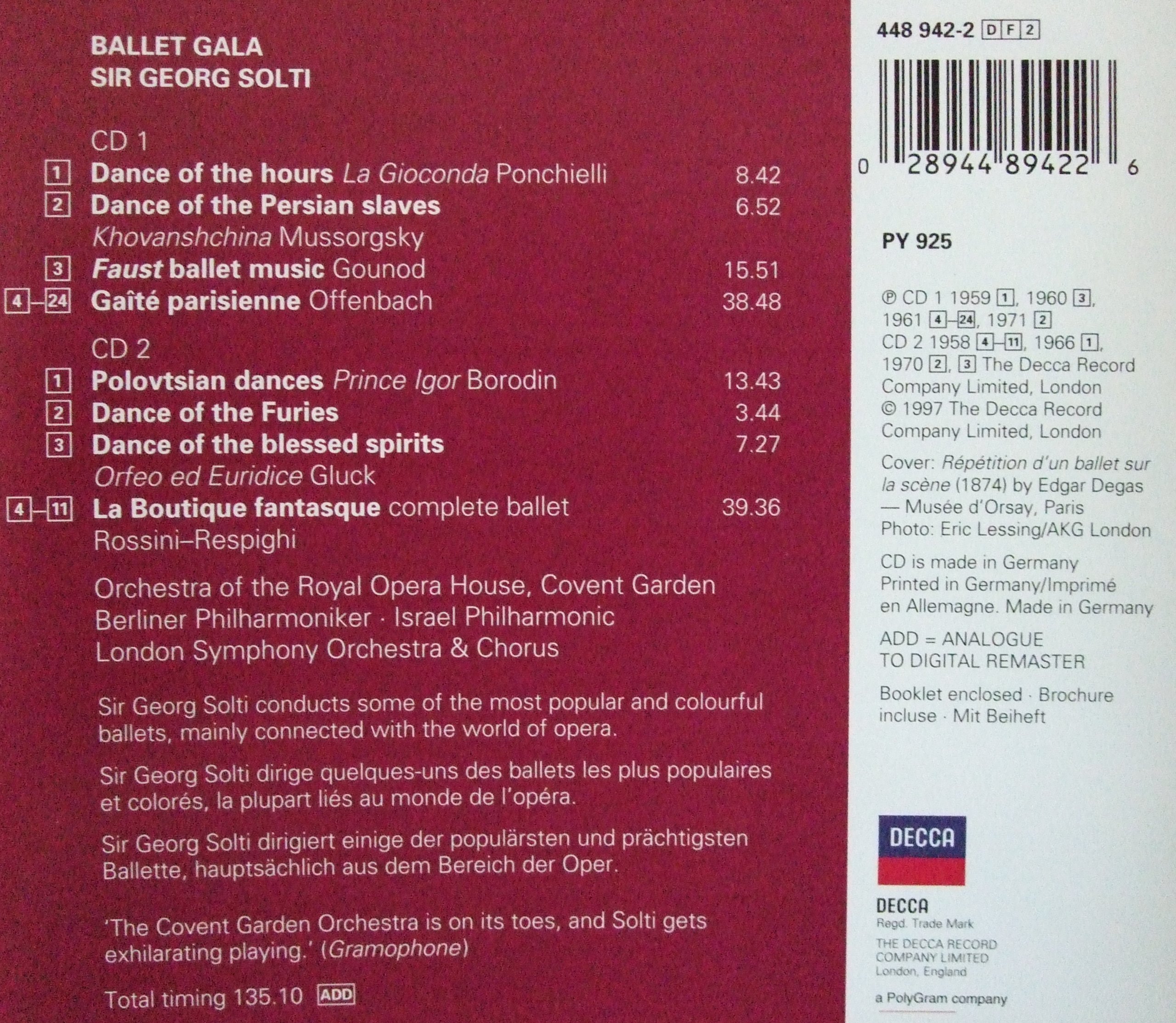 Ballet Gala [Audio CD]