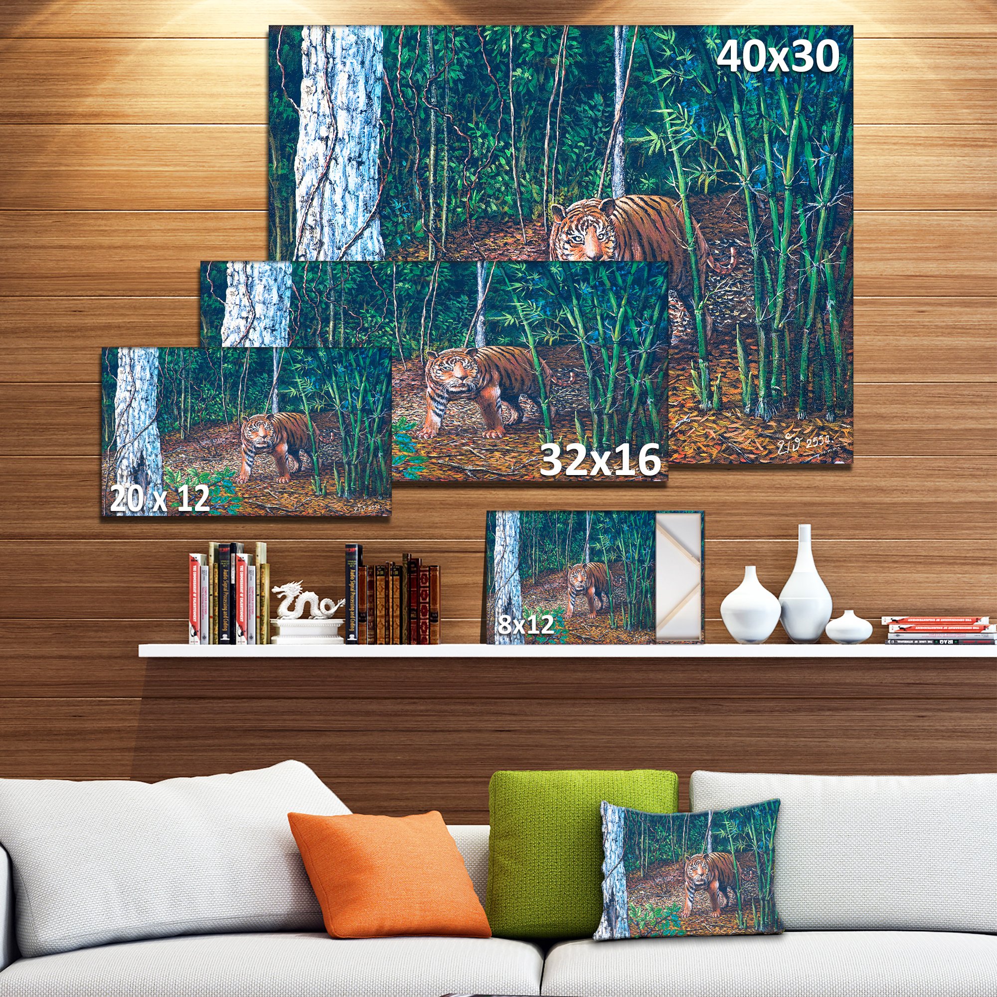 Amazon.com: Design Art PT8541-32-16 Wandering Tiger in Forest