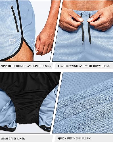 Miniatura 4 de G Gradual Pantalones cortos de correr para hombre de 3 pulgadas de secado rápido para gimnasio, pantalones cortos deportivos con bolsillos
