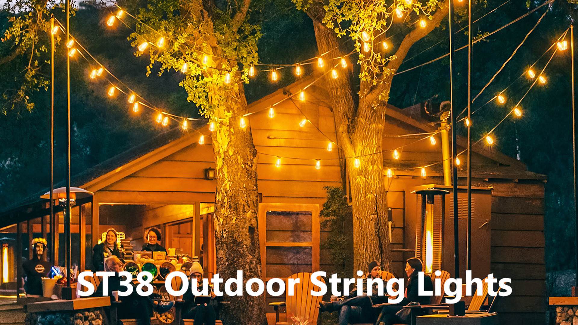 Sucolite 100FT Outdoor String Lights for Patio Waterproof Connectable ST38 LED Light String with 50+2 Vintage Edison Bulbs Dimmable Shatterproof Outside Hanging Lights Backyard Balcony Gazebo Bistro - Image 8