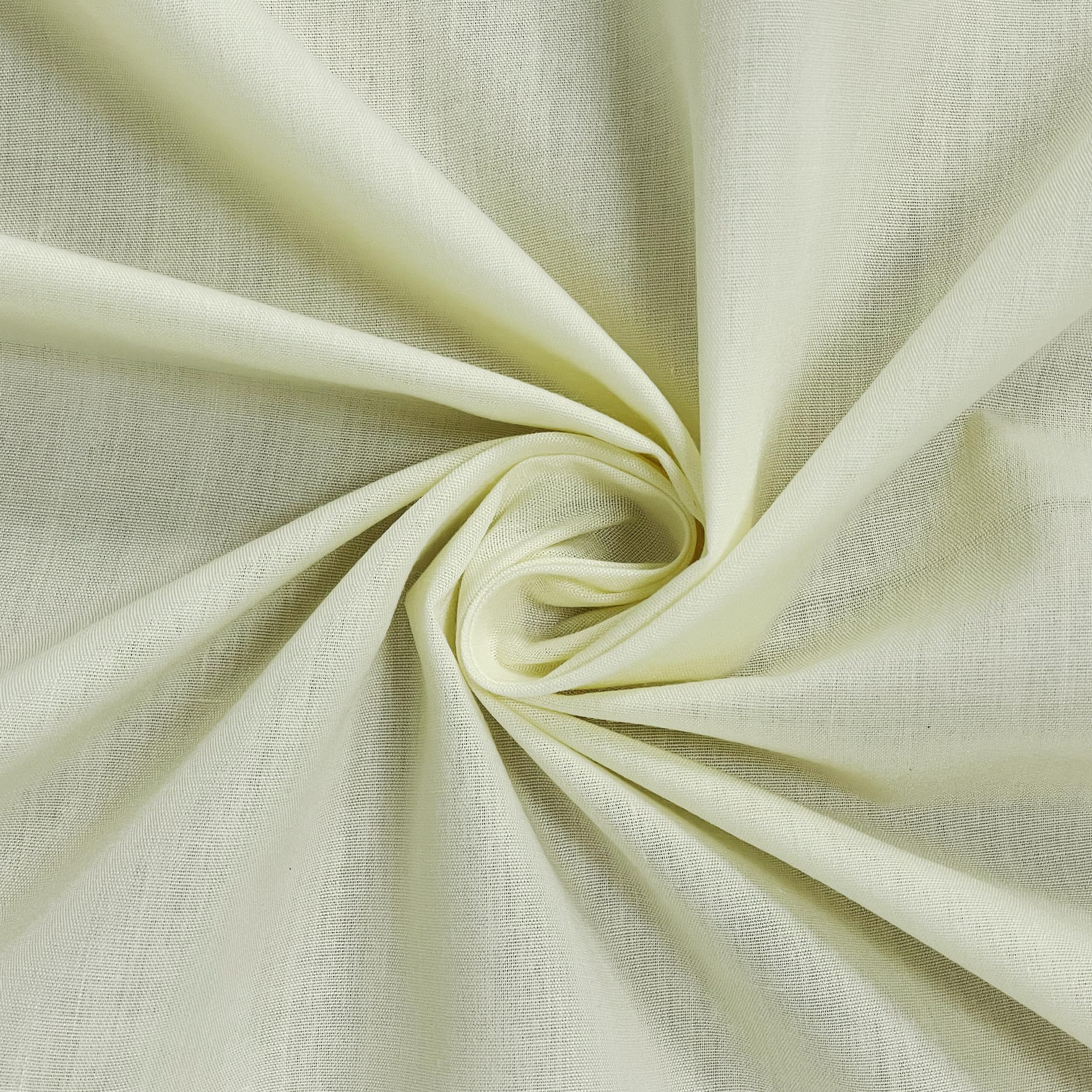 Pale Lemon Plain Polycotton Fabric Material Poly Cotton Dress Craft Material 45" Wide - Pre Cut Sizes 1000cm x 114cm (393" x 45")