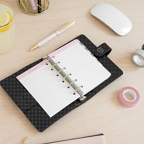 Miniatura 10 de Filofax Recambio de diario de calendario, tamaño de bolsillo, semana a vista, paquete de diario mínimo de confeti, multilingüe cinco idiomas, 2024