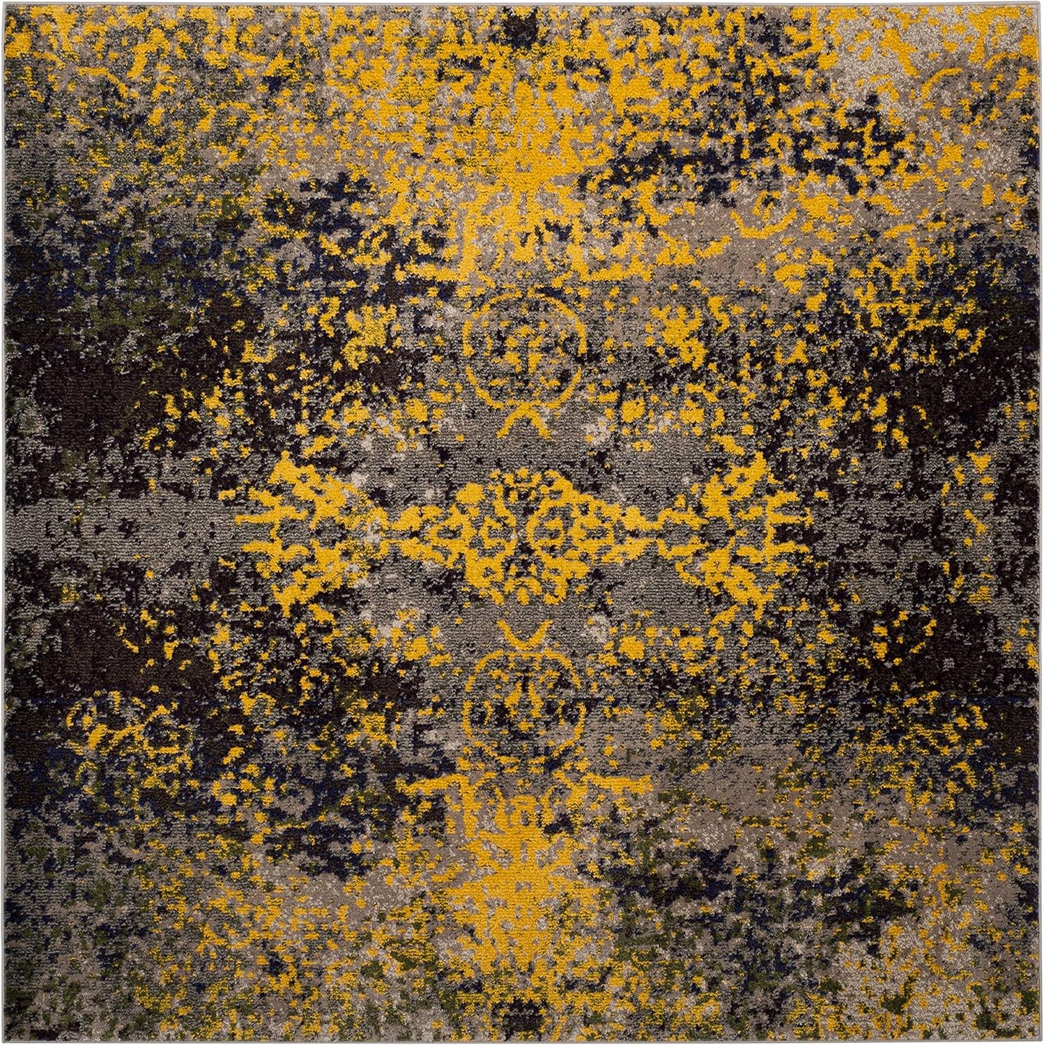 SAFAVIEH Monaco Collection Runner Rug - 2'2" x 6', Grey & Multi, Modern Abstract Design, Non-Shedding & Easy Care, Ideal for High Traffic Areas in Living Room, Bedroom (MNC223G)