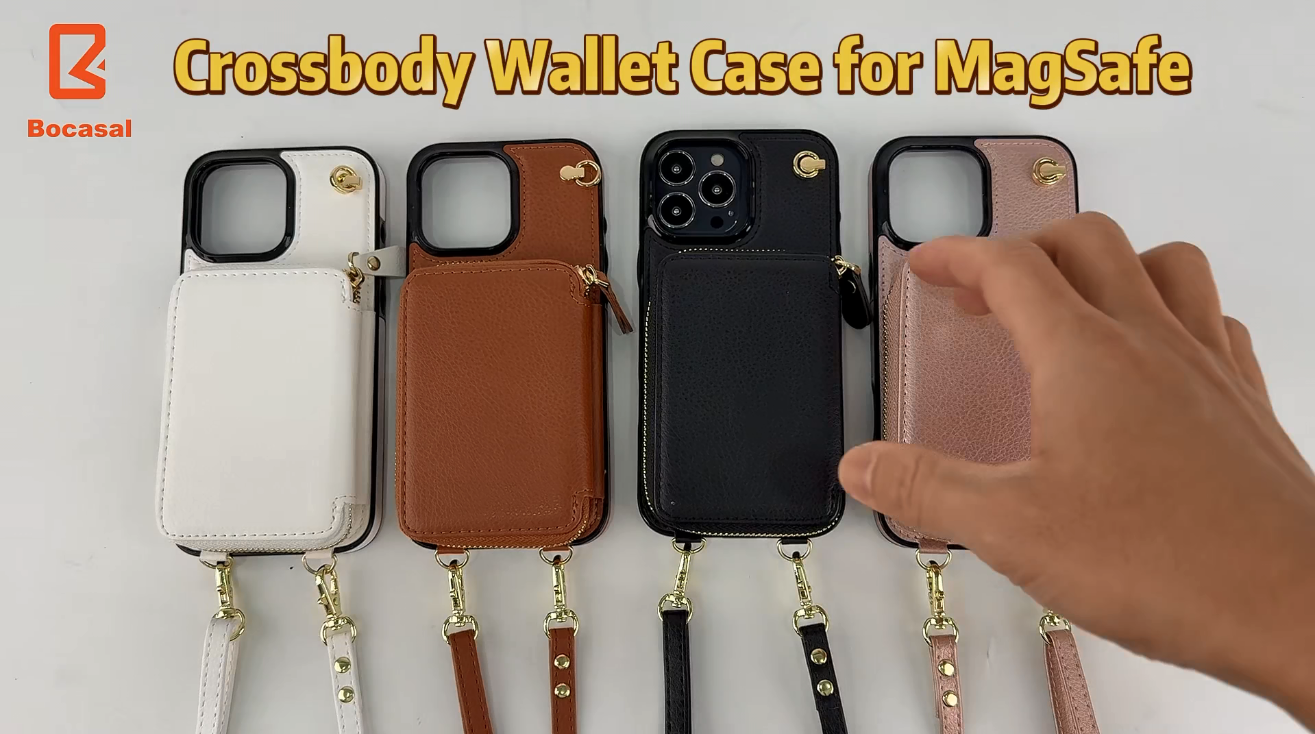 Amazon.com: Bocasal for MagSafe Crossbody Wallet Case Compatible