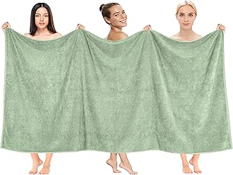 Cotton Paradise 100% Cotton 40x80 Oversized Bath Sheet, Extra Large Turkish Bath Towels for Bathroom, Sage Green Bathsheet