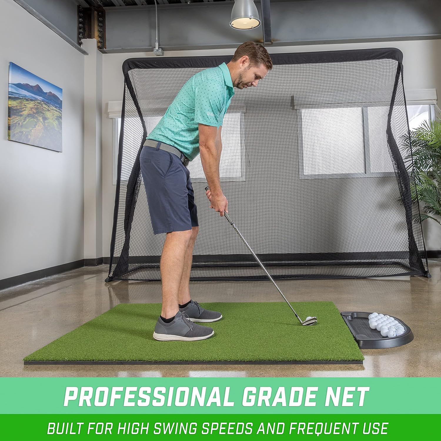 GoSports Elite Golf Practice Net with Steel Frame - Choose 10' or 7' Size : Sports & Outdoors