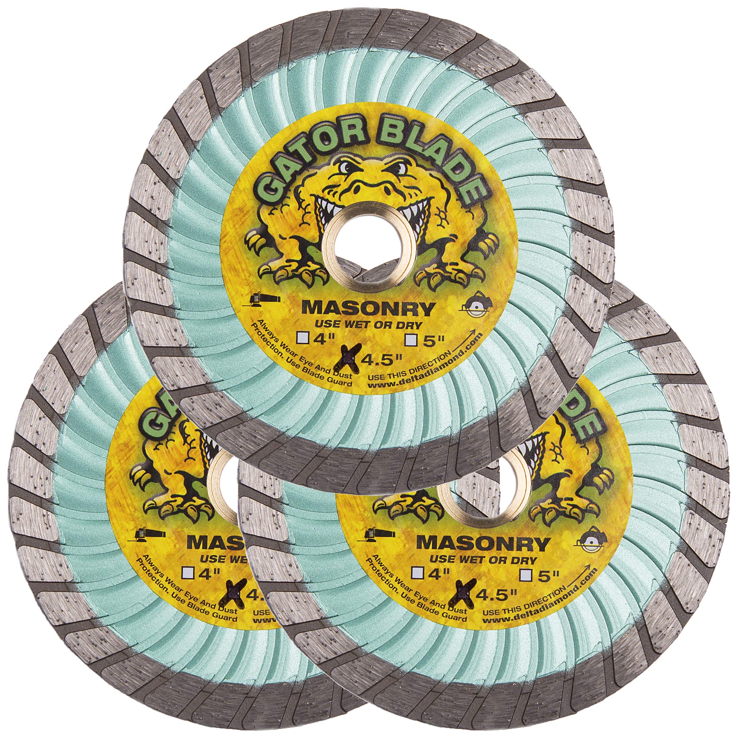 Buy (3 PACK) Gator Blade 4 1/2Inch (4 1/2") X .085 X 7/8"5/8" Wet/Dry Diamond Blade for