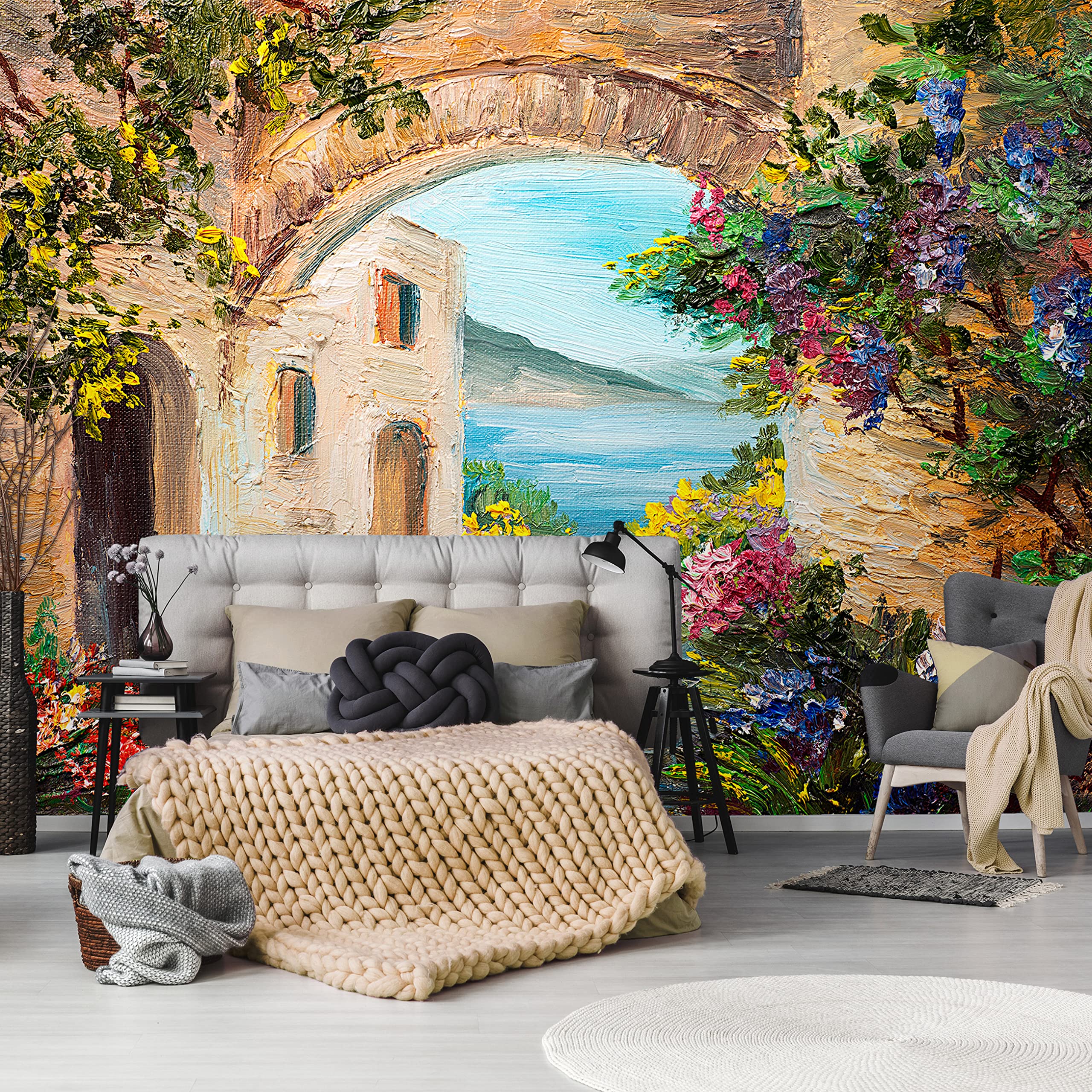 WallArena - Tapeta winylowa Street – 208 x 146 cm – 2 sztuki tapety do salonu i sypialni – tapety – pokrycie ścian – ściana z funkcjami i fototapeta – malowana ulica