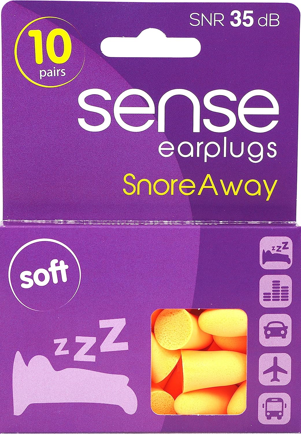 Snore Away Earplugs (Size Medium) for Snoring from SENSE. Soft and