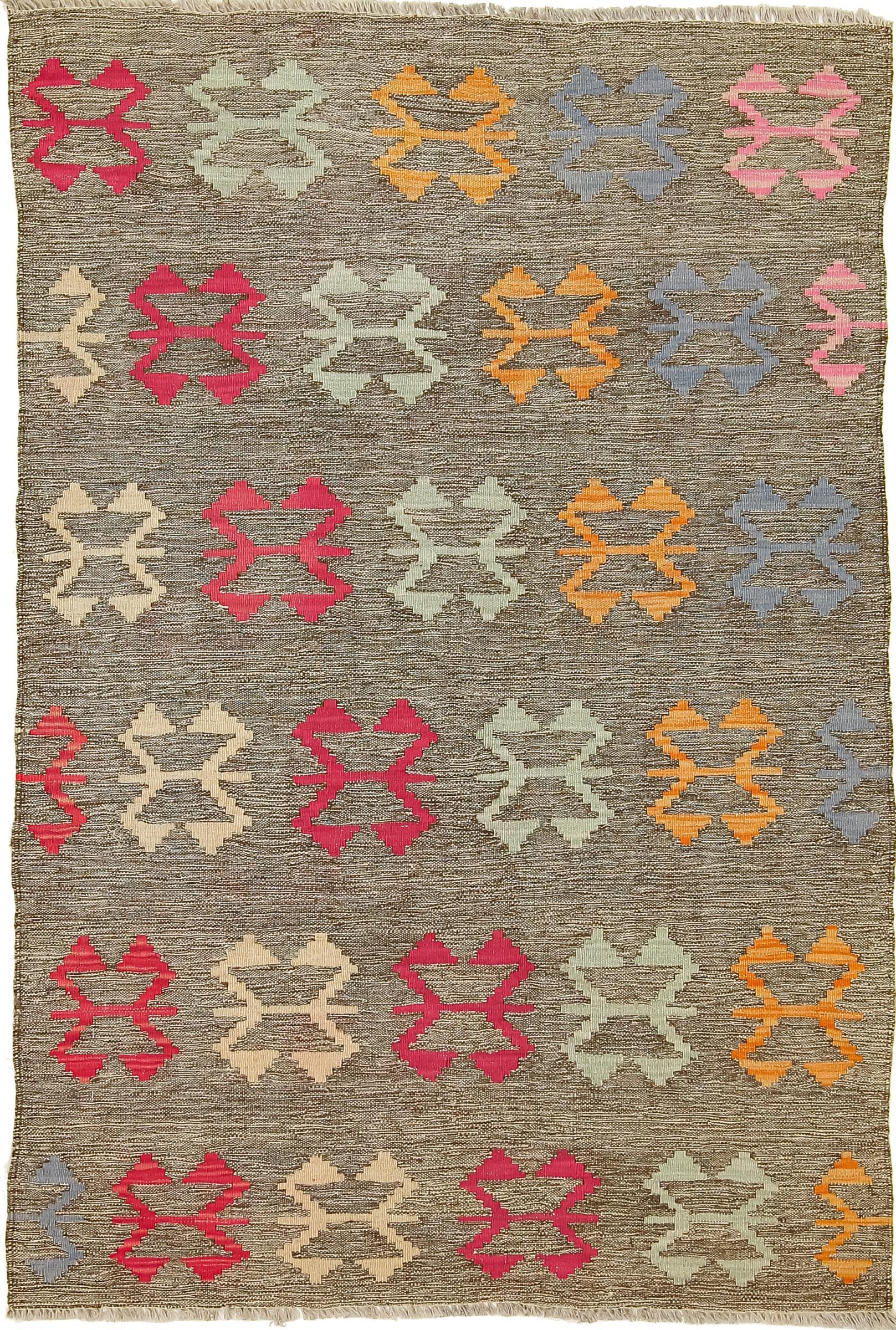 Tapis laine Kilim Afghan pour un salon chaleureux au style bohème chic 100x149cm