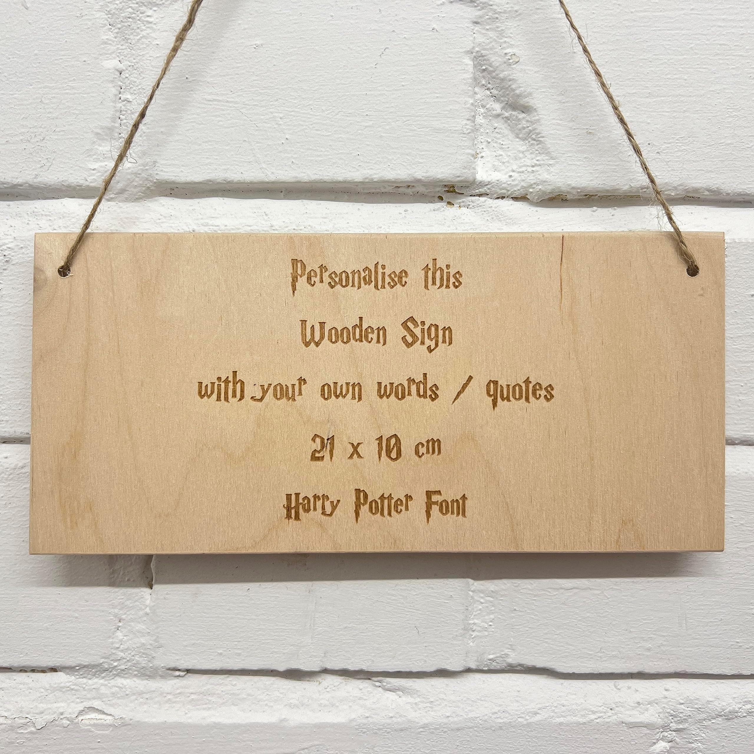 Cutncraft Designs Personalised Wooden Sign Plaque Custom Bespoke Made Wall Door Hanging Gift Idea Various sizes in Harry P Font