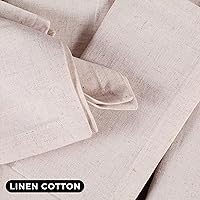 Vista 2 de Bedding Craft Juego de 12 servilletas de cena de tela de lino de linaza y algodón - 18x18 pulgadas, naturales con dobladillo, de tela reutilizable
