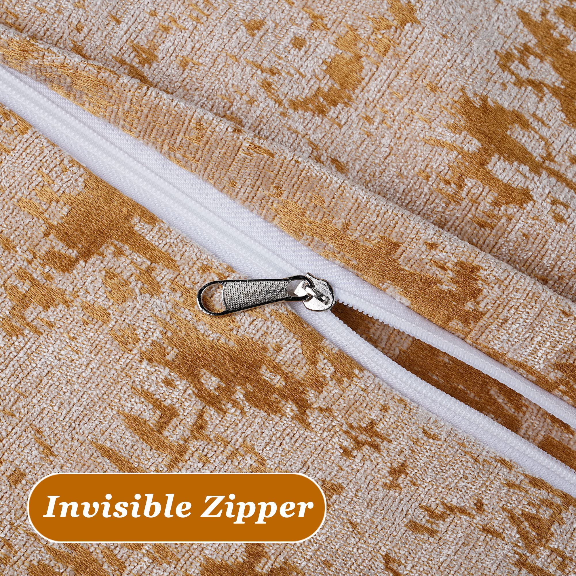 OSVINO 2 Pezzi Copricuscini Cuscini Decorativi Oro 50x50 cm Morbido Confortevole Federe Quadrata Decorativi Letto Elegante per Casa Hotel Letto