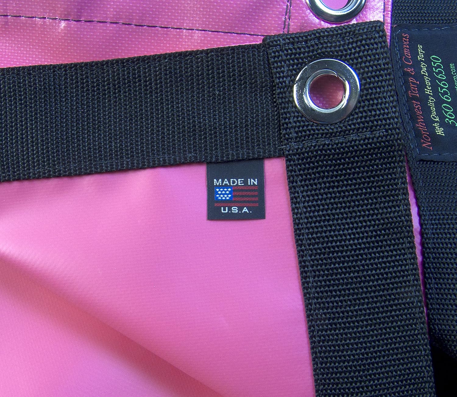 Tarp, Heavy Duty, Pink, Waterproof, 18 Oz. Vinyl w/ Reinforced Edges (5' X 5' Feet)