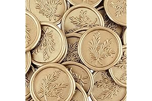 Gold Wax Seal Stickers, 25-Pack Adhesive Envelope Sealers for Wedding, Party Invites, and Gift Wrapping
