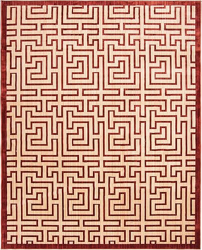 Miniatura 6 de SAFAVIEH Infinity Collection INF587P - Alfombra de área de 9 x 12 pies, amarilla y roja, no desprende pelusa y de fácil cuidado, ideal para zonas de
